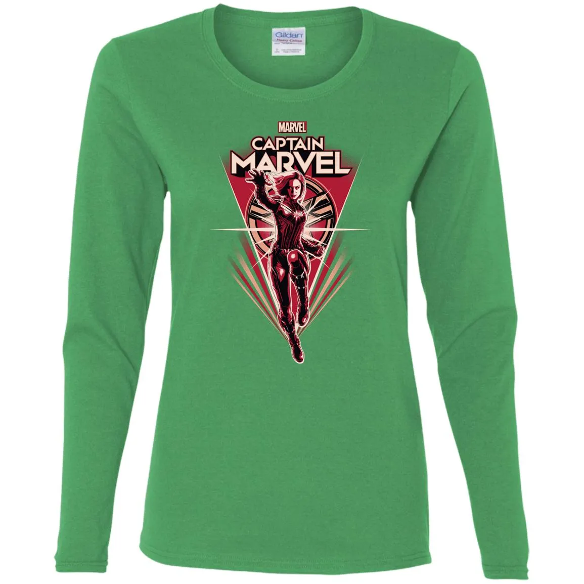 Marvel Captain Marvel Retro Style Flight Women Long Sleeve Shirt