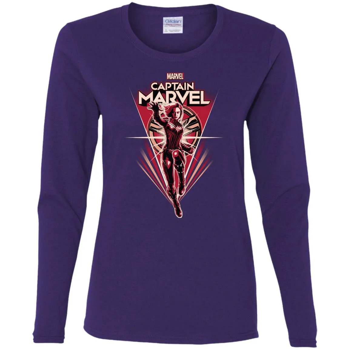 Marvel Captain Marvel Retro Style Flight Women Long Sleeve Shirt