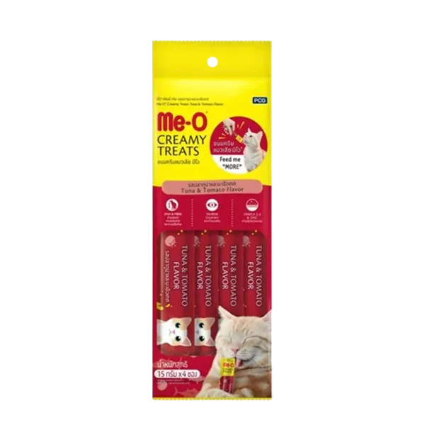 Me-O Creamy Treats Cat Food Tuna And Tomato Flavour 4pcs