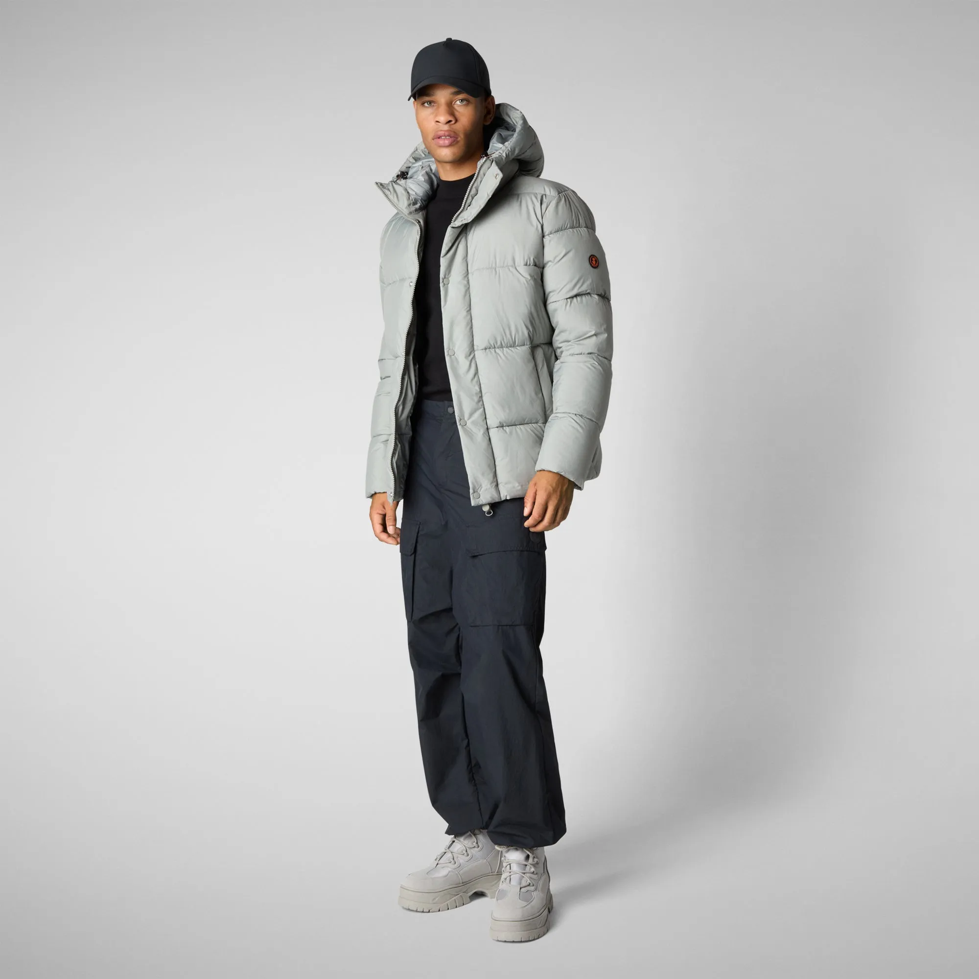 Men's  animal free Puffer jacket Bennet in wolf grey