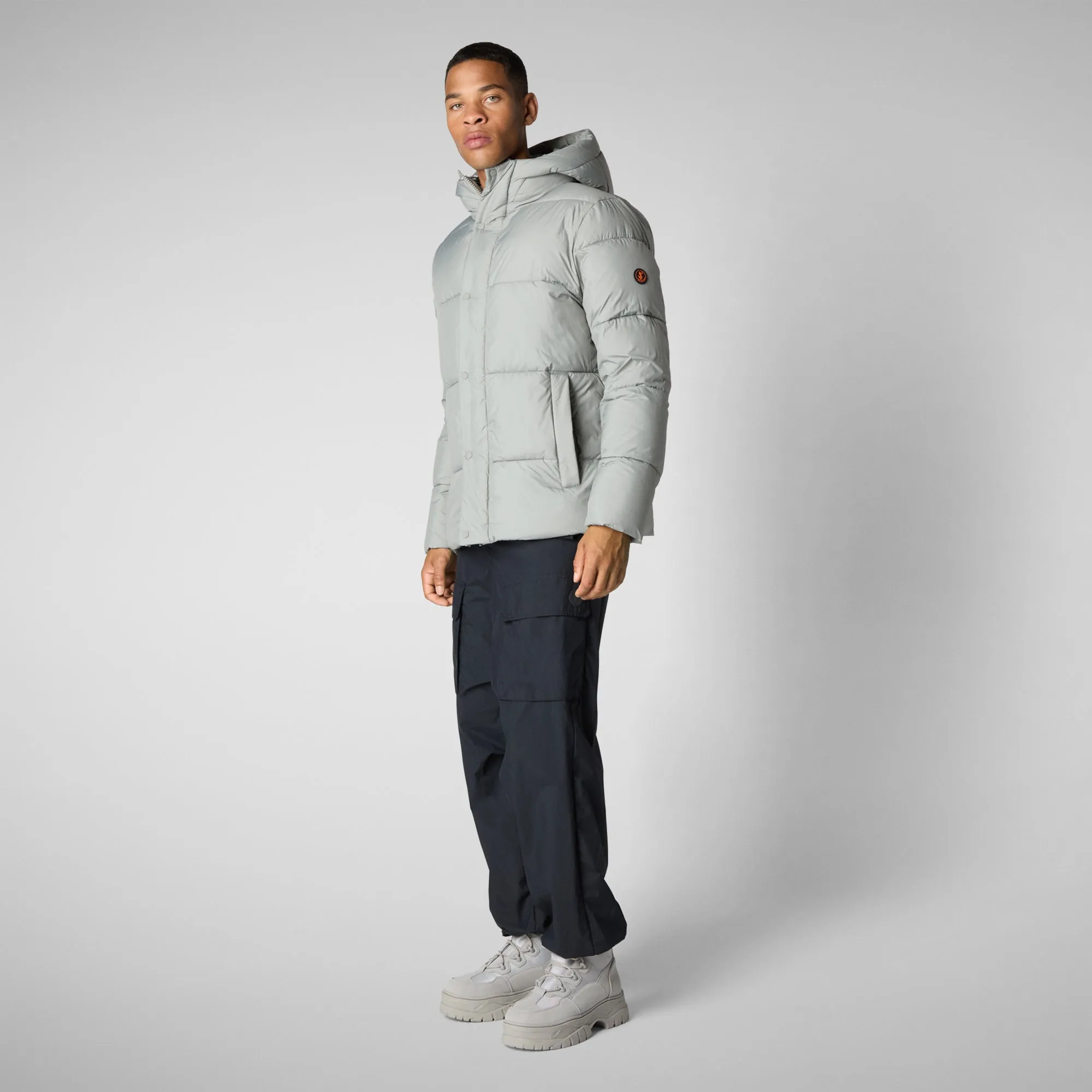 Men's  animal free Puffer jacket Bennet in wolf grey