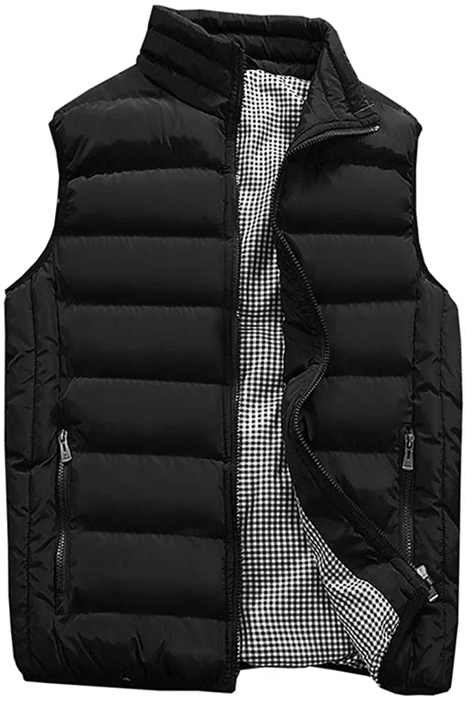 Men's Olive Green Sleeveless Puffer Vest Coat