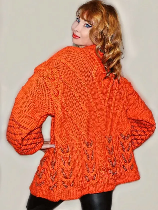 Merino Wool Mohair Apricot Oversized with cables