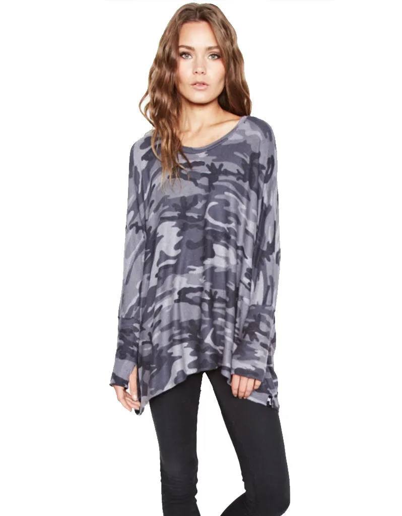 Michael Lauren Flint Oversized Pullover in Asphalt Camo