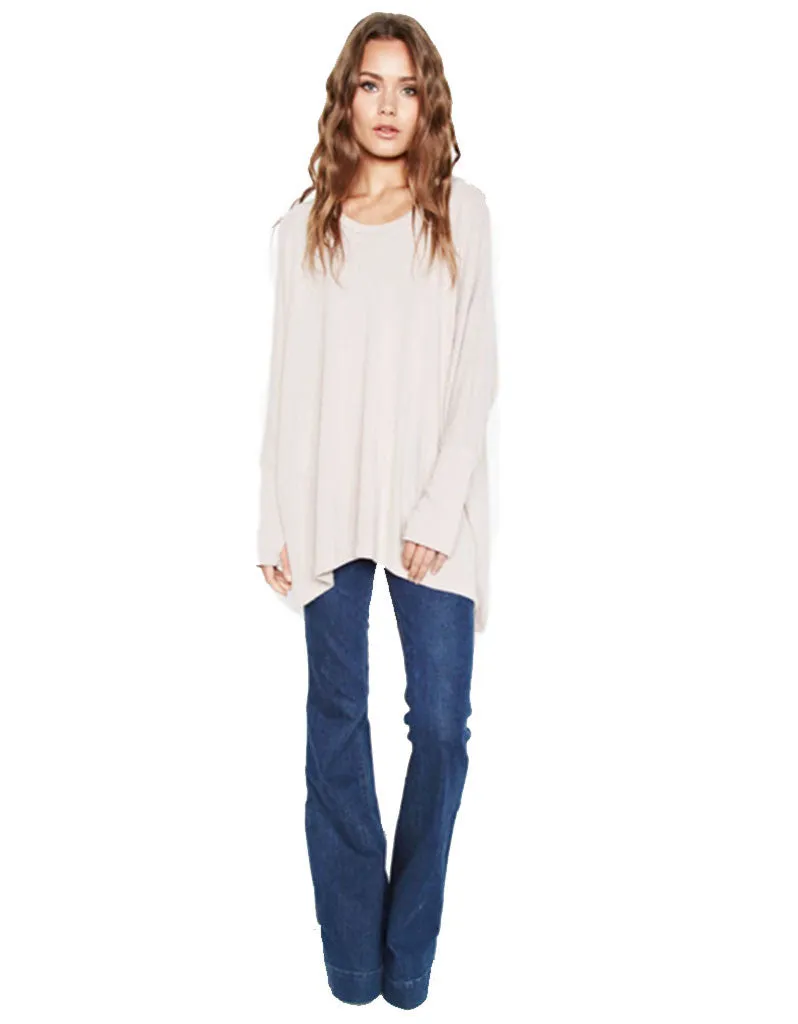 Michael Lauren Flint Oversized Pullover in Oatmeal