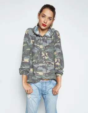 Michael Lauren Trevor Draped Pullover in Vintage Camo