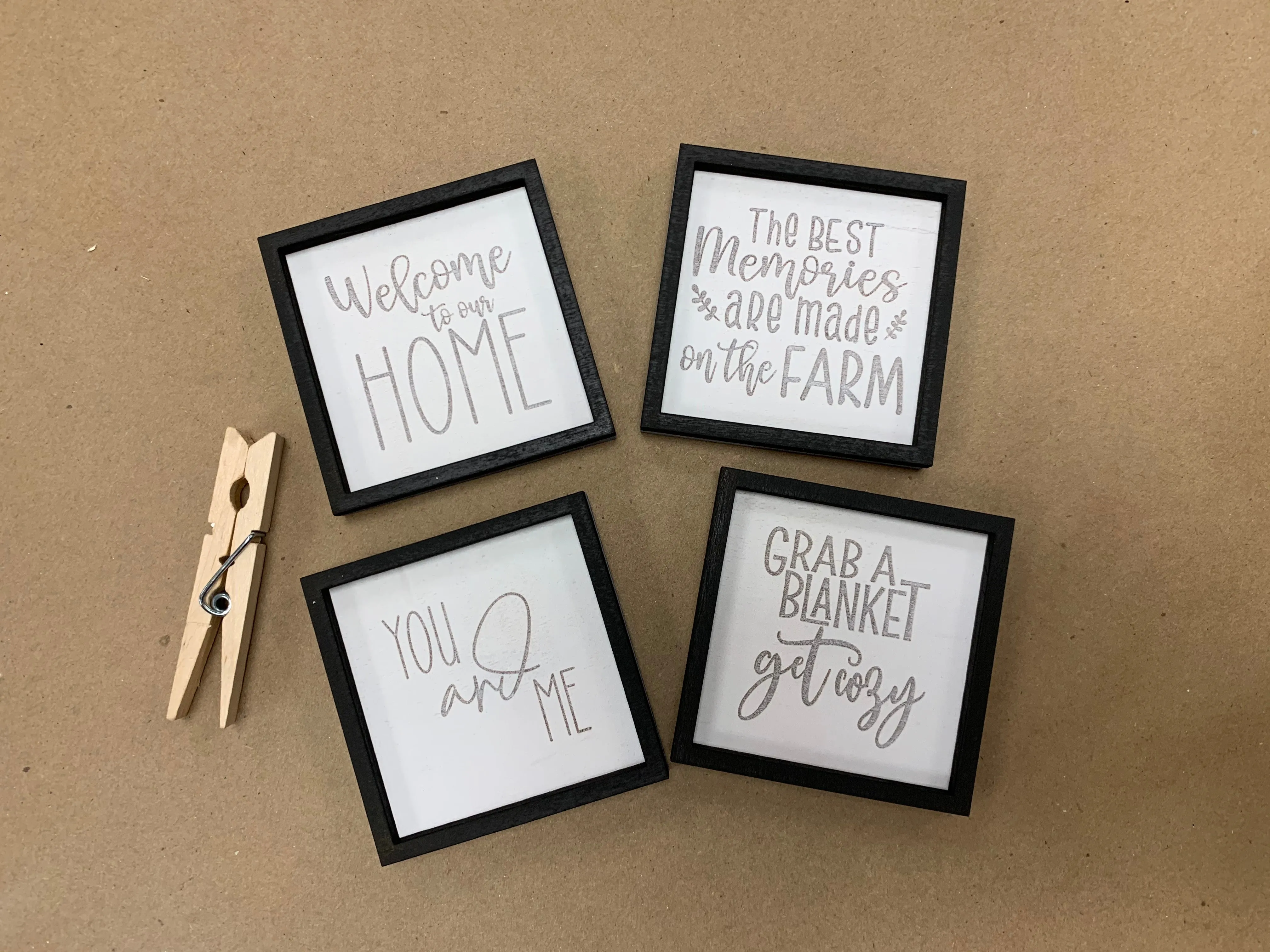 Miniature Farmhouse Signs: Set of 6 for Tiered Tray Laser File GLOWFORGE ready