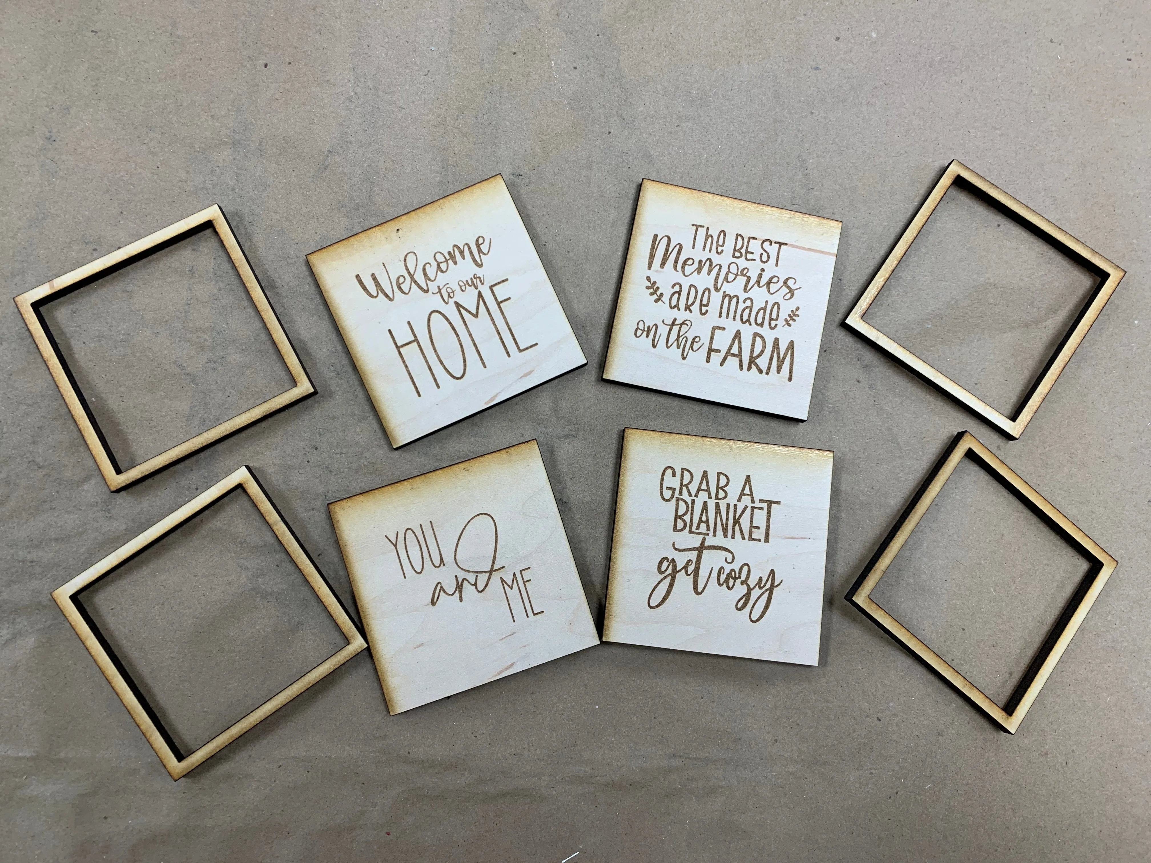 Miniature Farmhouse Signs: Set of 6 for Tiered Tray Laser File GLOWFORGE ready