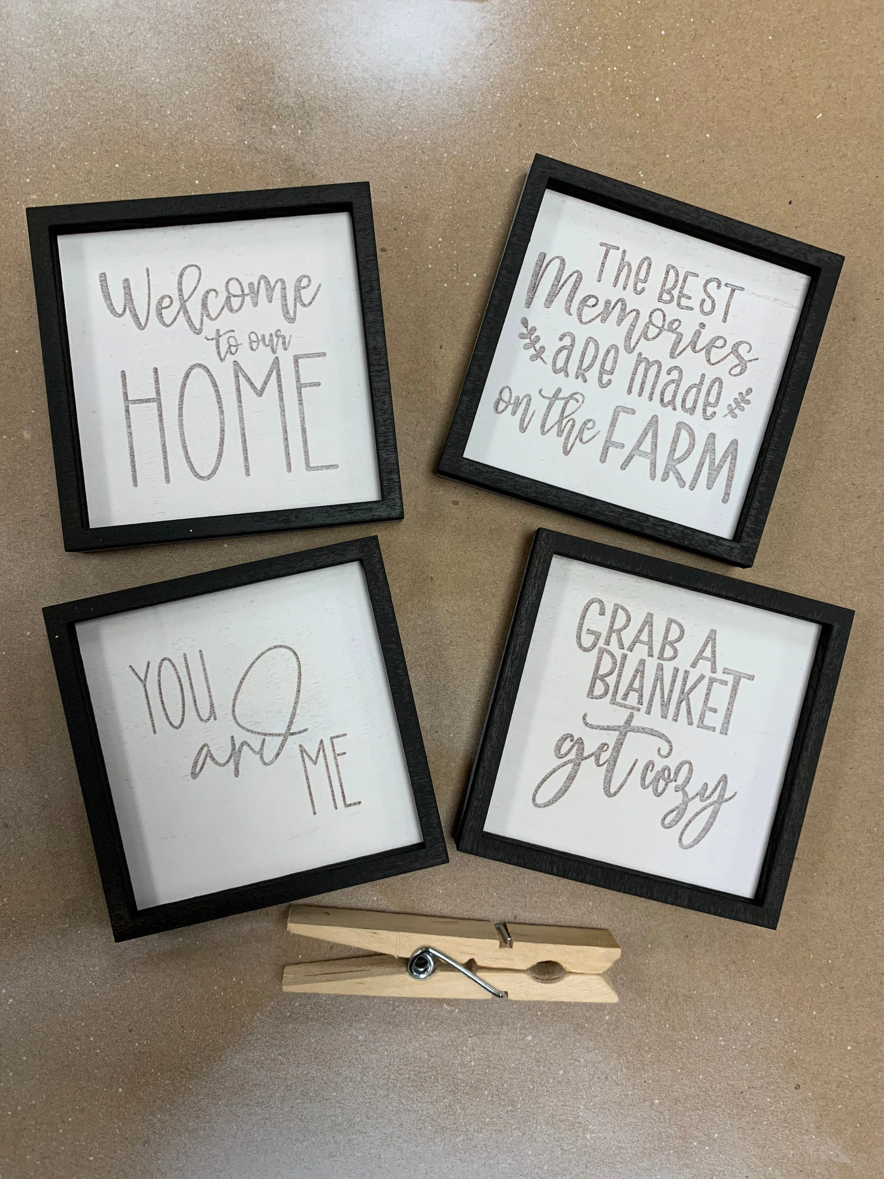 Miniature Farmhouse Signs: Set of 6 for Tiered Tray Laser File GLOWFORGE ready