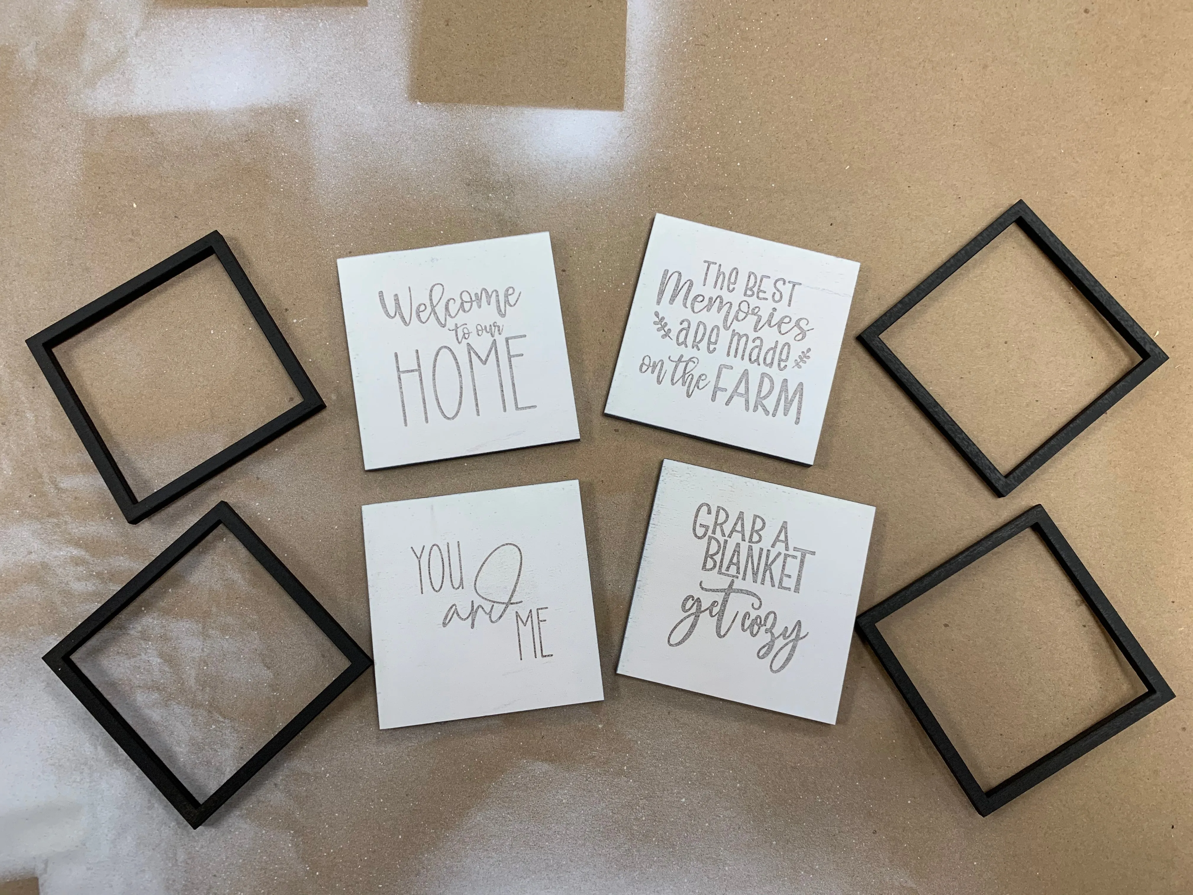 Miniature Farmhouse Signs: Set of 6 for Tiered Tray Laser File GLOWFORGE ready