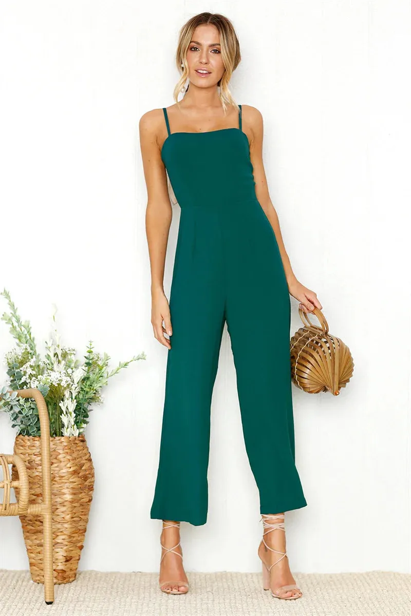 Minimalist Monochrome Pantsuit for Women Casual Jumpsuit