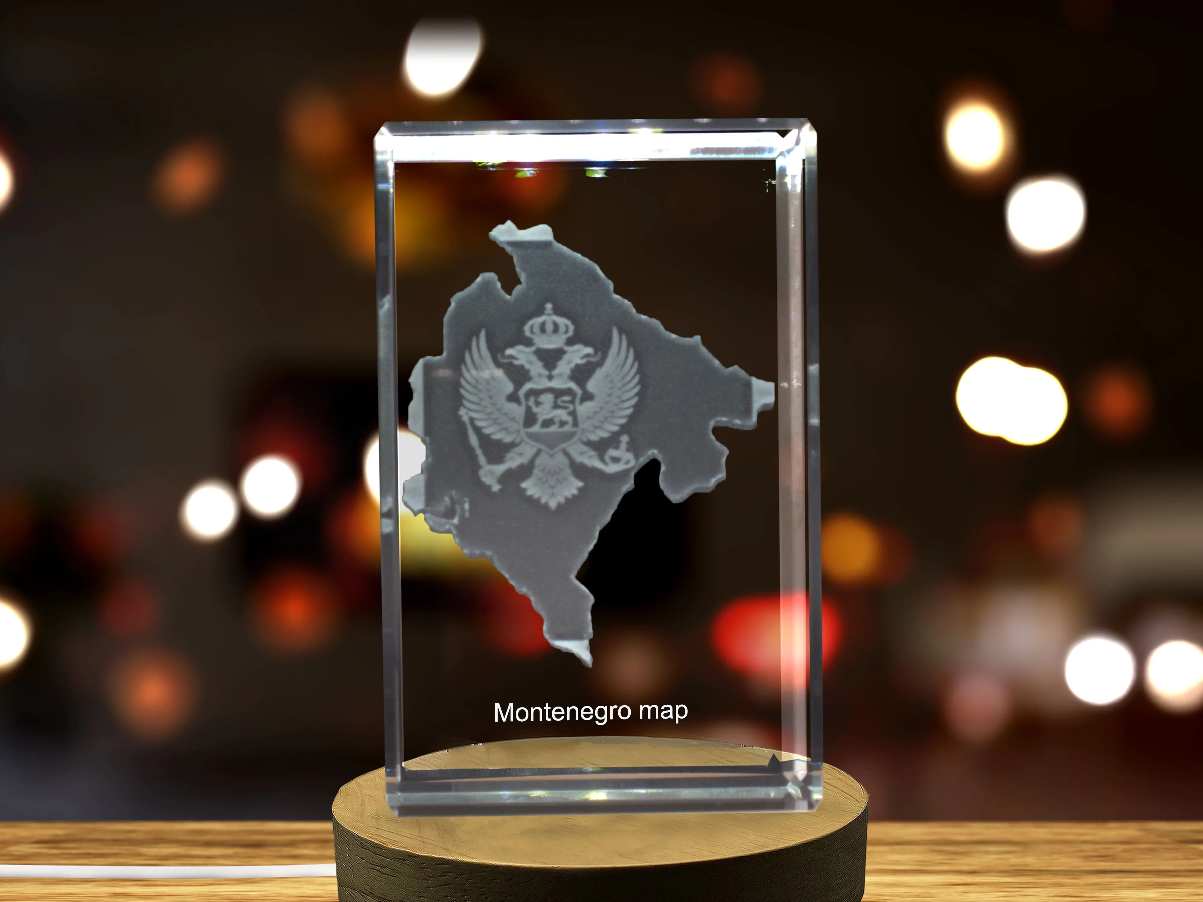 Montenegro 3D Engraved Crystal 3D Engraved Crystal Keepsake/Gift/Decor/Collectible/Souvenir