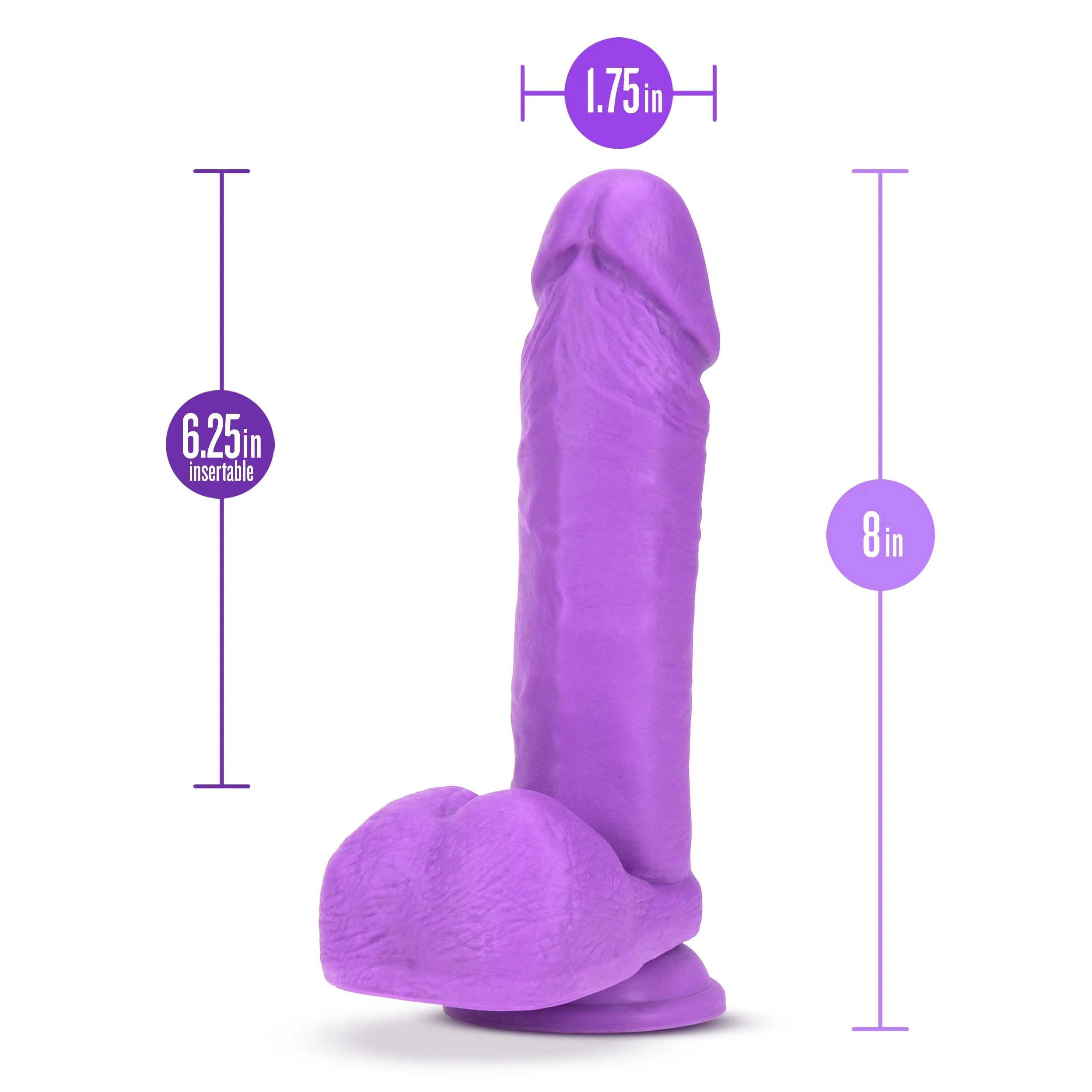 Neo - 8 Inch Dual Density Dildo - Neon Purple