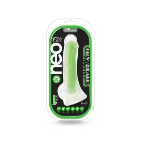 Neo Elite Glow In The Dark 7.5 In Silicone Dual Density Cock W/ Balls Neon Green