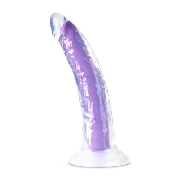 Neo Elite Glow in the Dark - Light - 7 Inch  Silicone Dual Density Dildo - Neon Purple