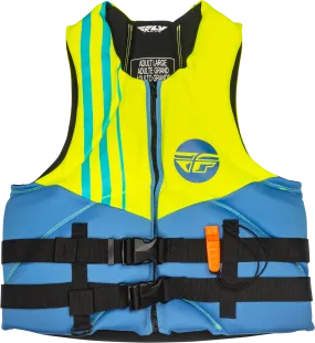 NEOPRENE FLOTATION VEST BLUE/HI-VIS/TEAL 3X