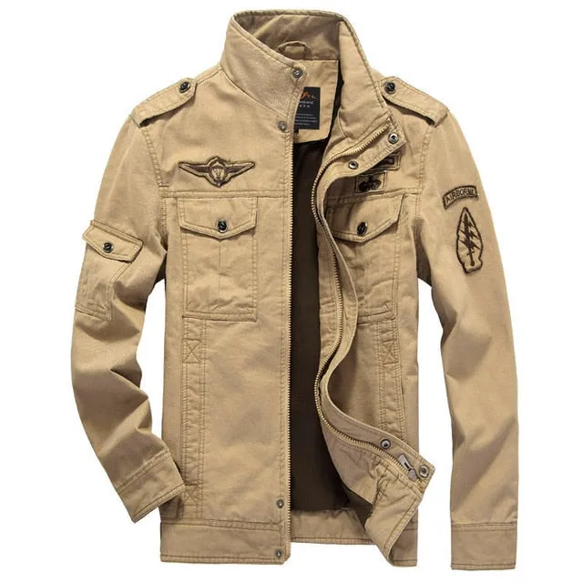 New Casual Army Military Jacket Men Plus Size M-6XL Jaqueta masculina Air force one Spring & Autumn Cargo Mens Jackets Coat