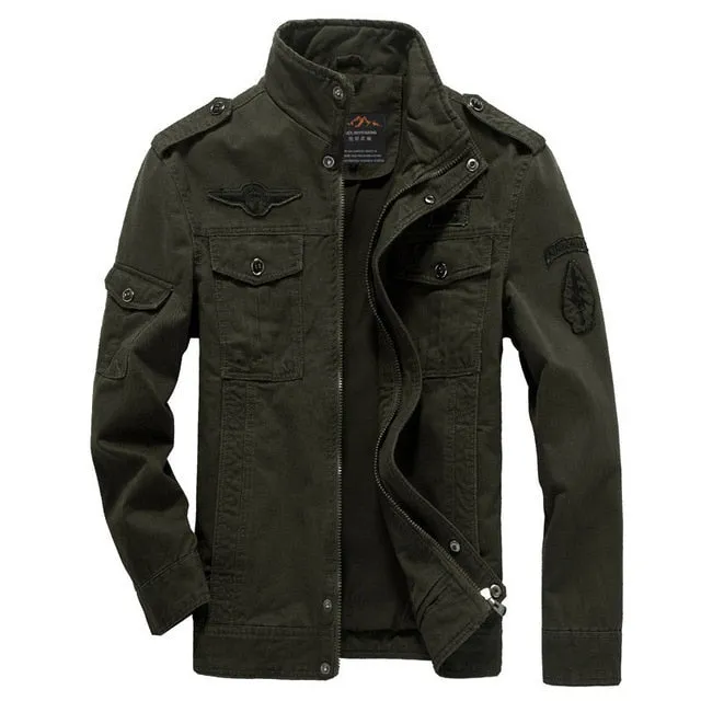 New Casual Army Military Jacket Men Plus Size M-6XL Jaqueta masculina Air force one Spring & Autumn Cargo Mens Jackets Coat