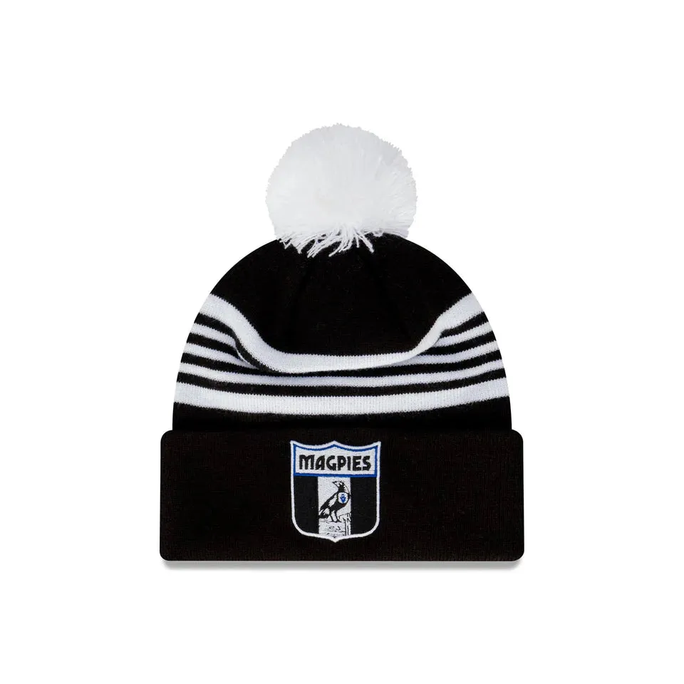 New Era Collingwood Magpies Retro Beanie With Pom