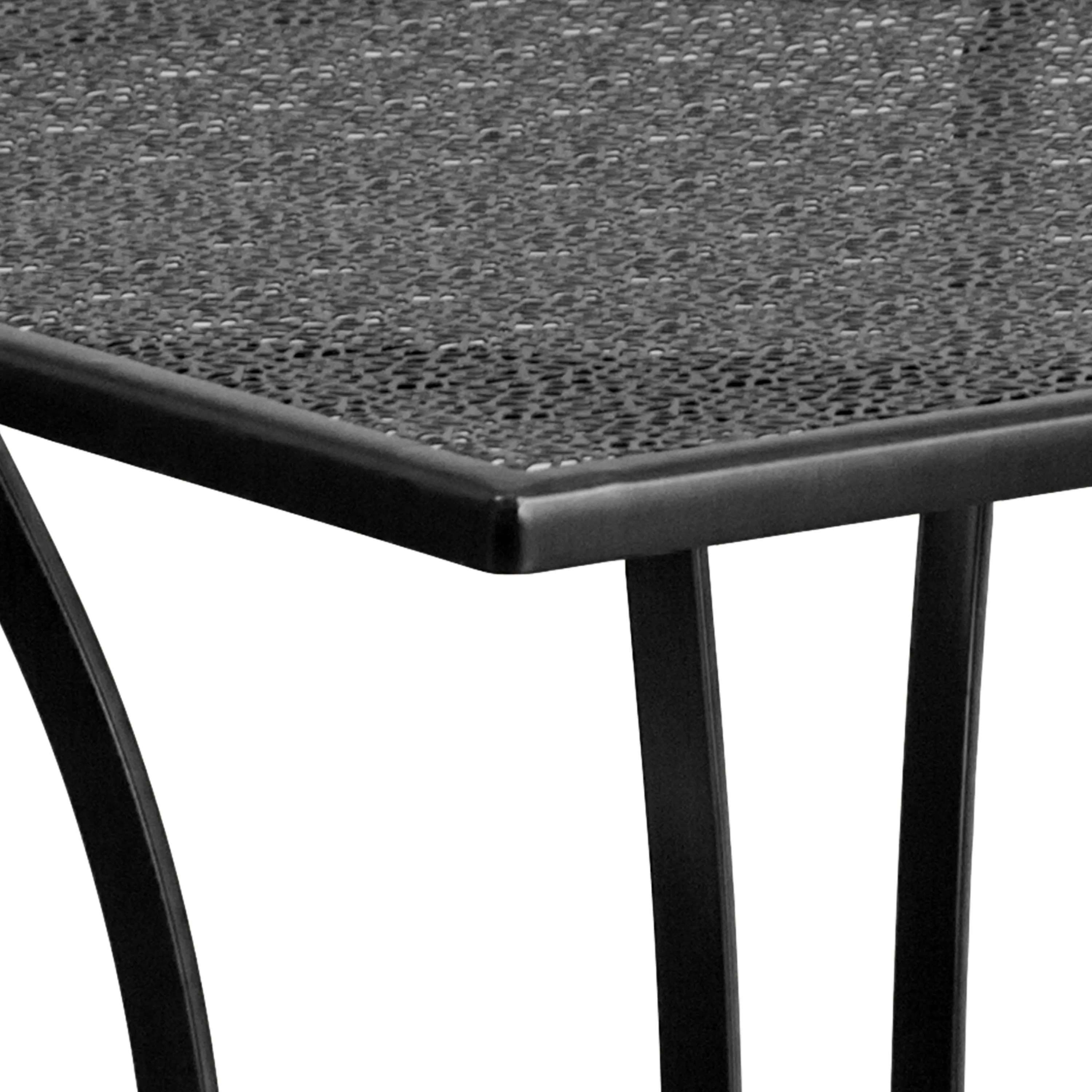 Oia Commercial Grade Square Patio Table | Outdoor Steel Square Patio Table