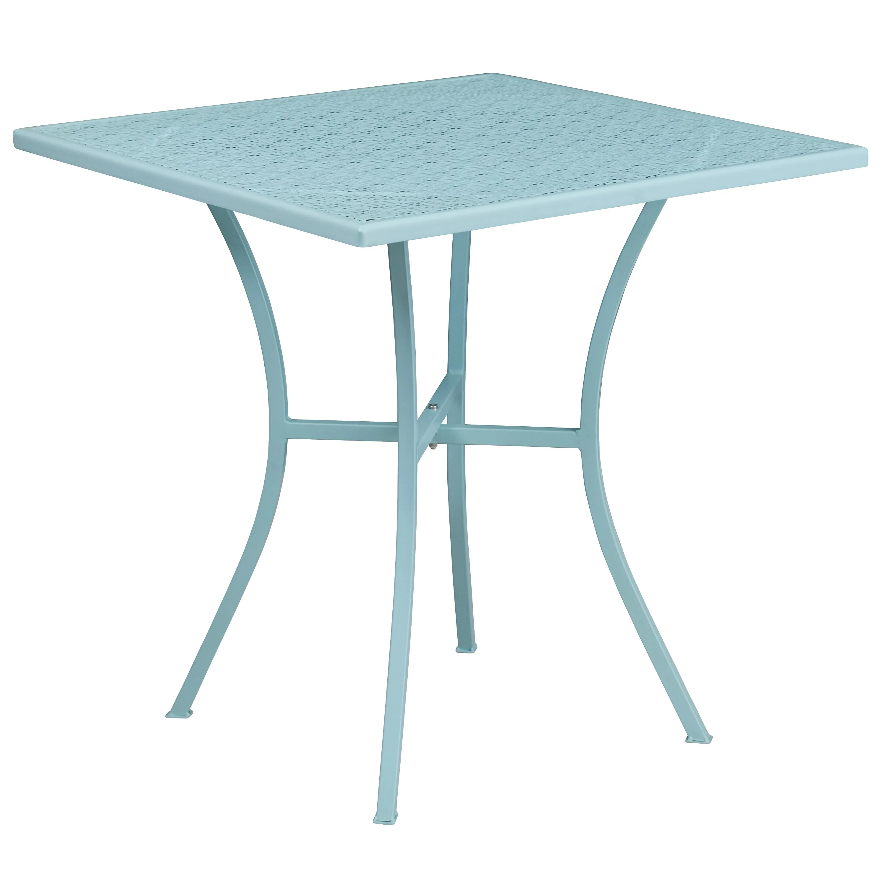 Oia Commercial Grade Square Patio Table | Outdoor Steel Square Patio Table