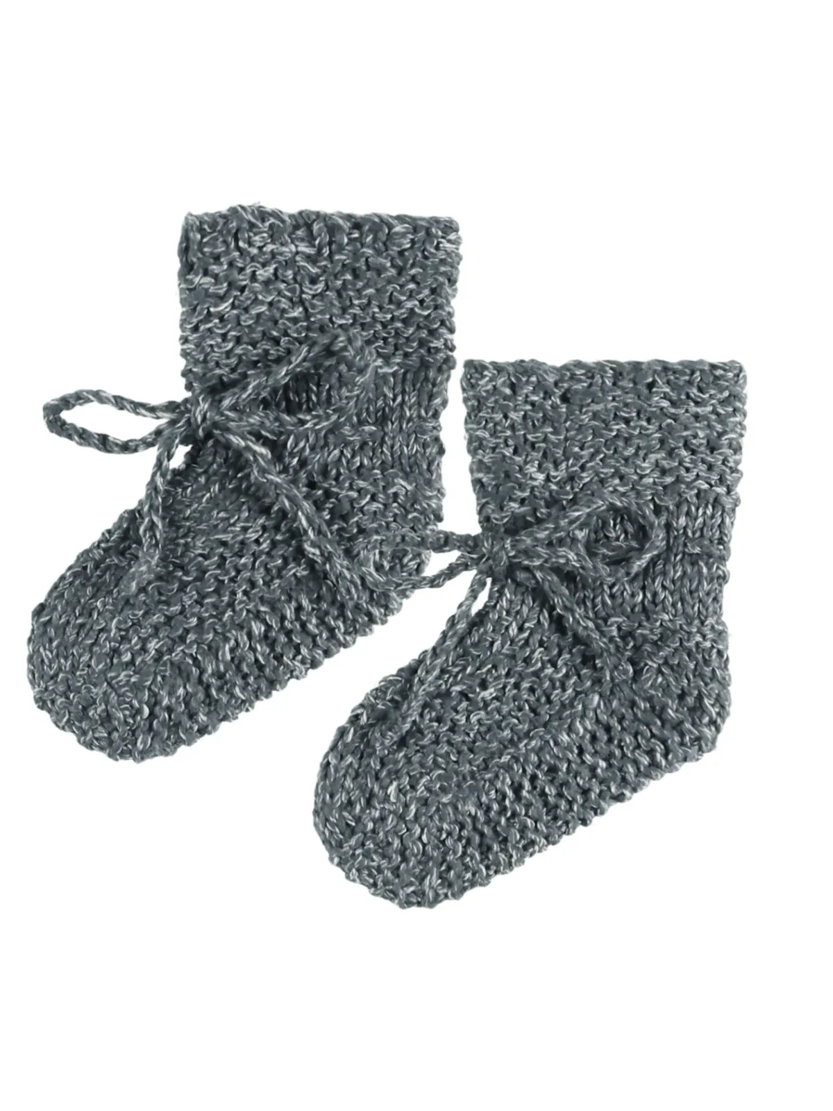 Organic Knit Booties, Indigo