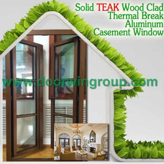 Perfect Durability Aluminum Red Oaken Wood Casement Windows, Double Glazing Aluminum Wood Windows - China Window, Aluminum Window