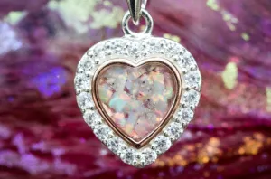 Petite Bedazzled Rose Gold Heart Pendant