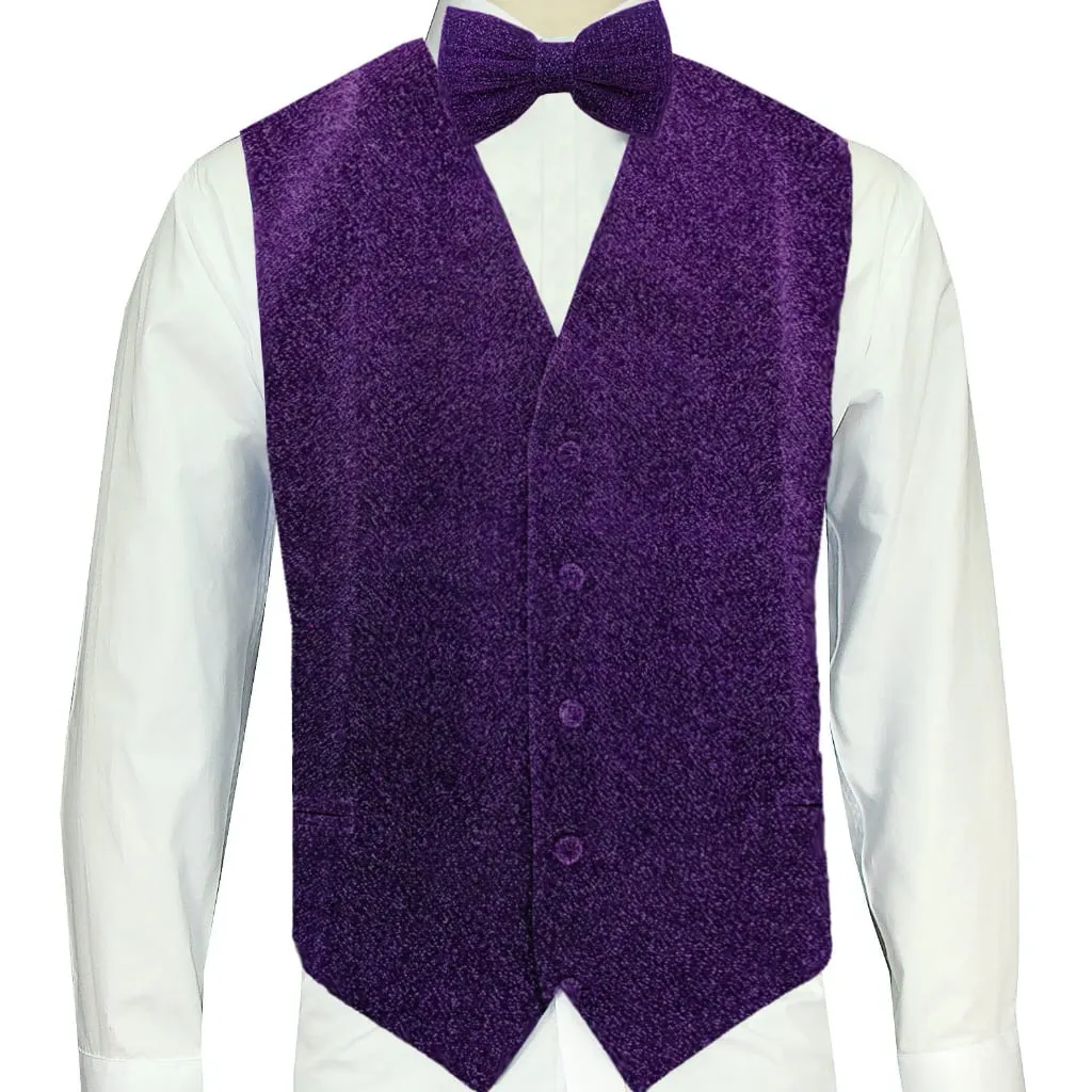 Purple Sparkle Vest and Bowtie