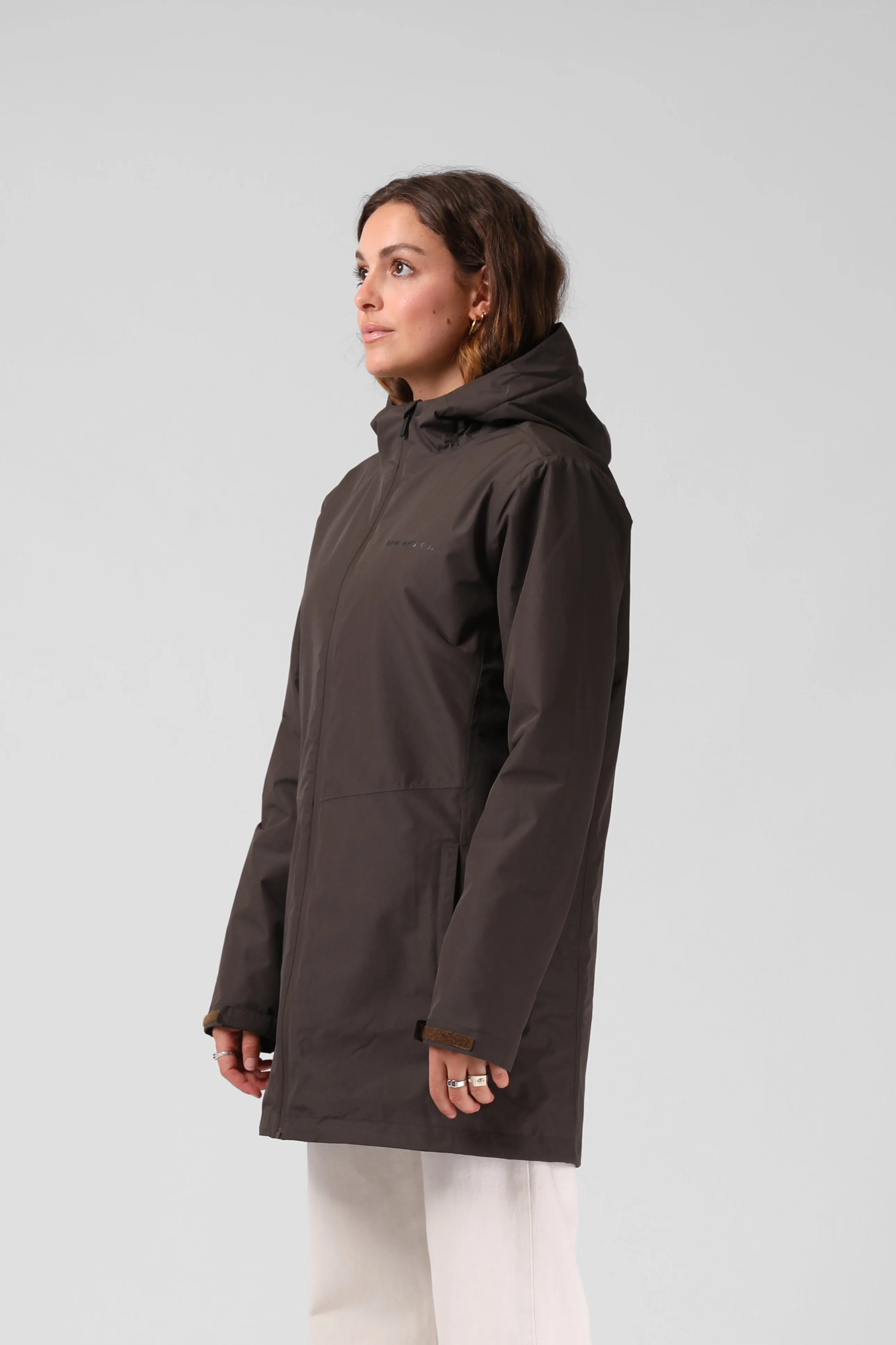 Quilted Rain Coat - Turkish Coffee