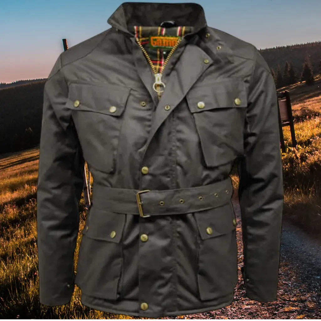 Quilted Wax Jacket - Game Speedway - Mens Waxed Cotton Coat