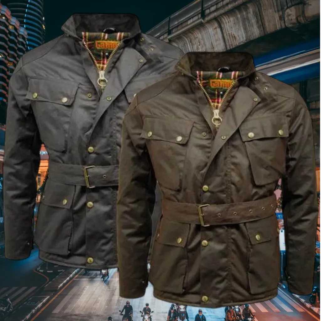 Quilted Wax Jacket - Game Speedway - Mens Waxed Cotton Coat