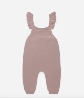 Quincy Mae Girls LILAC Organic Pointelle Knit Overalls