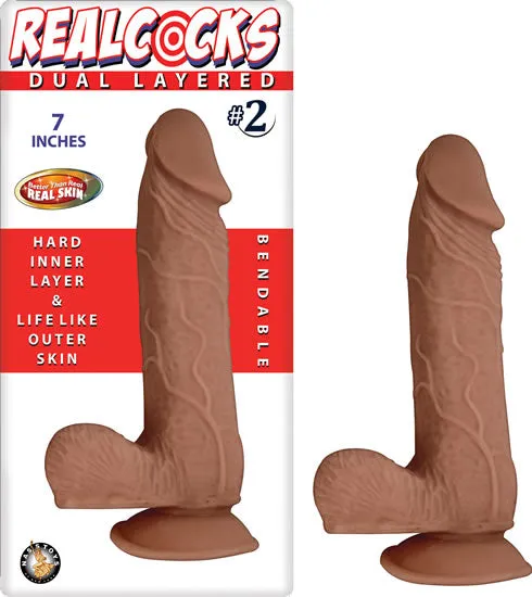 Real Cocks Dual Layered #2 Brown 7 "