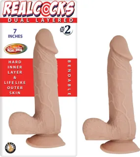 Real Cocks Dual Layered #2 Flesh 7 "