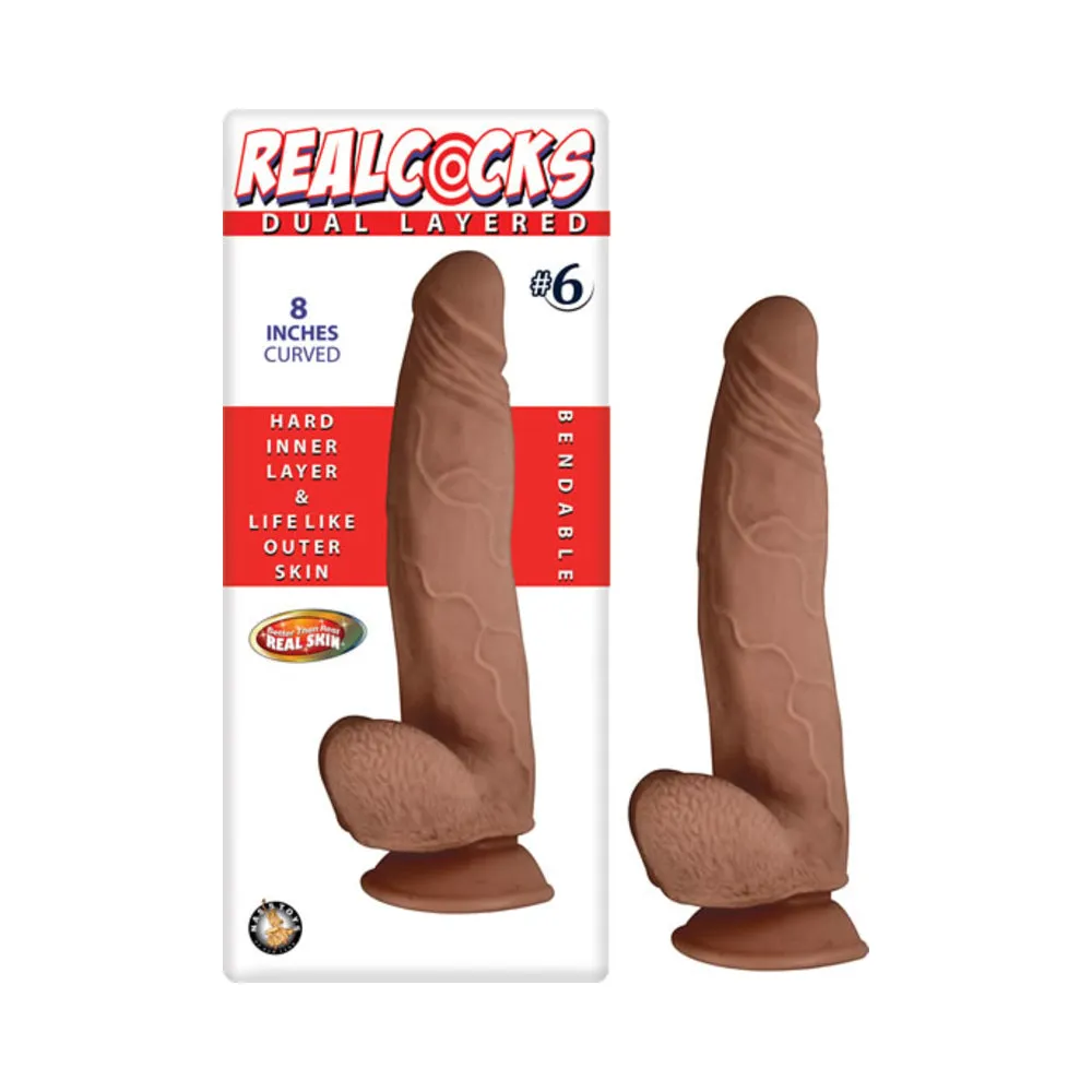 Real Cocks Dual Layered #6 8 inches Curved Dildo