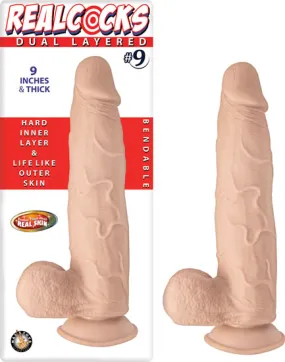 Real Cocks Dual Layered #9 Flesh Thick 9 "