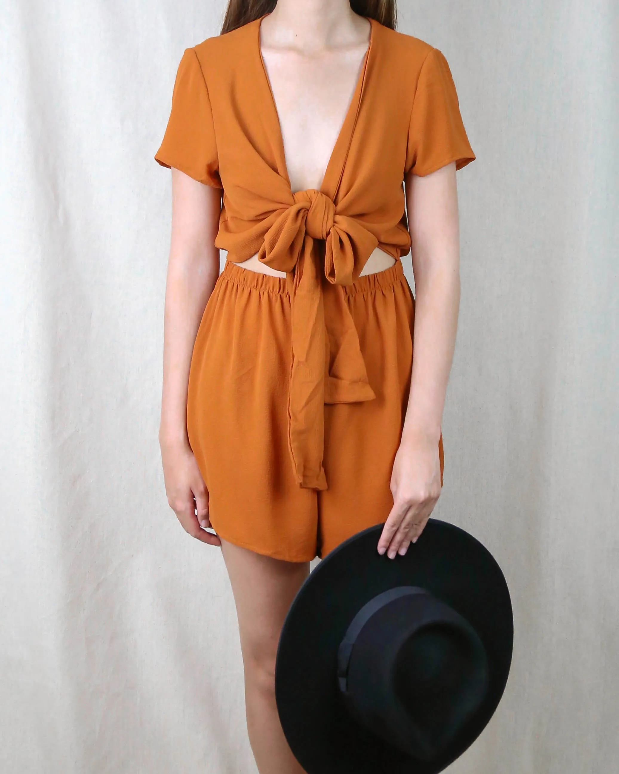 Reverse - Selena Romper in Rust