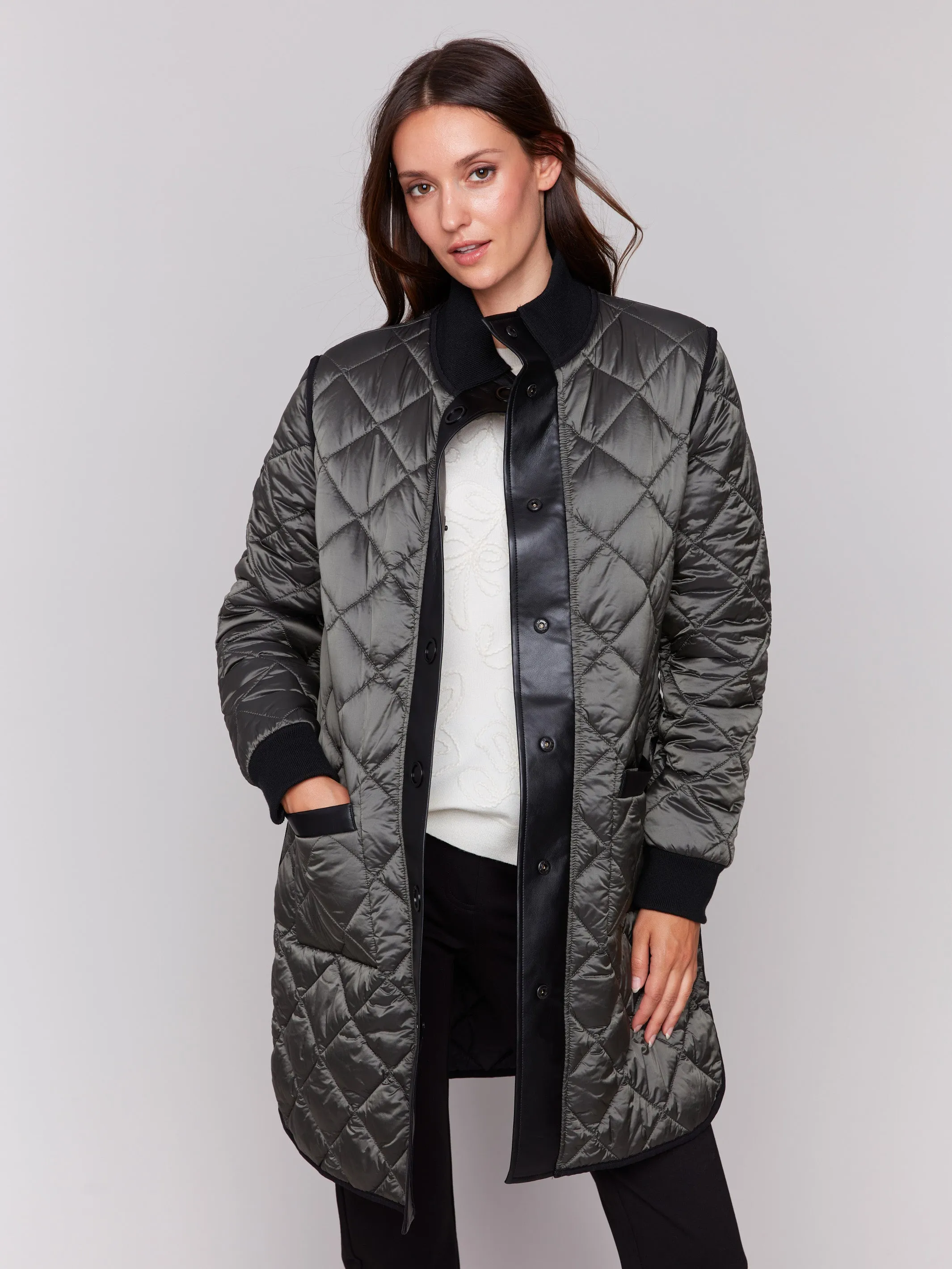 Reversible Quilted Puffer Jacket - Black