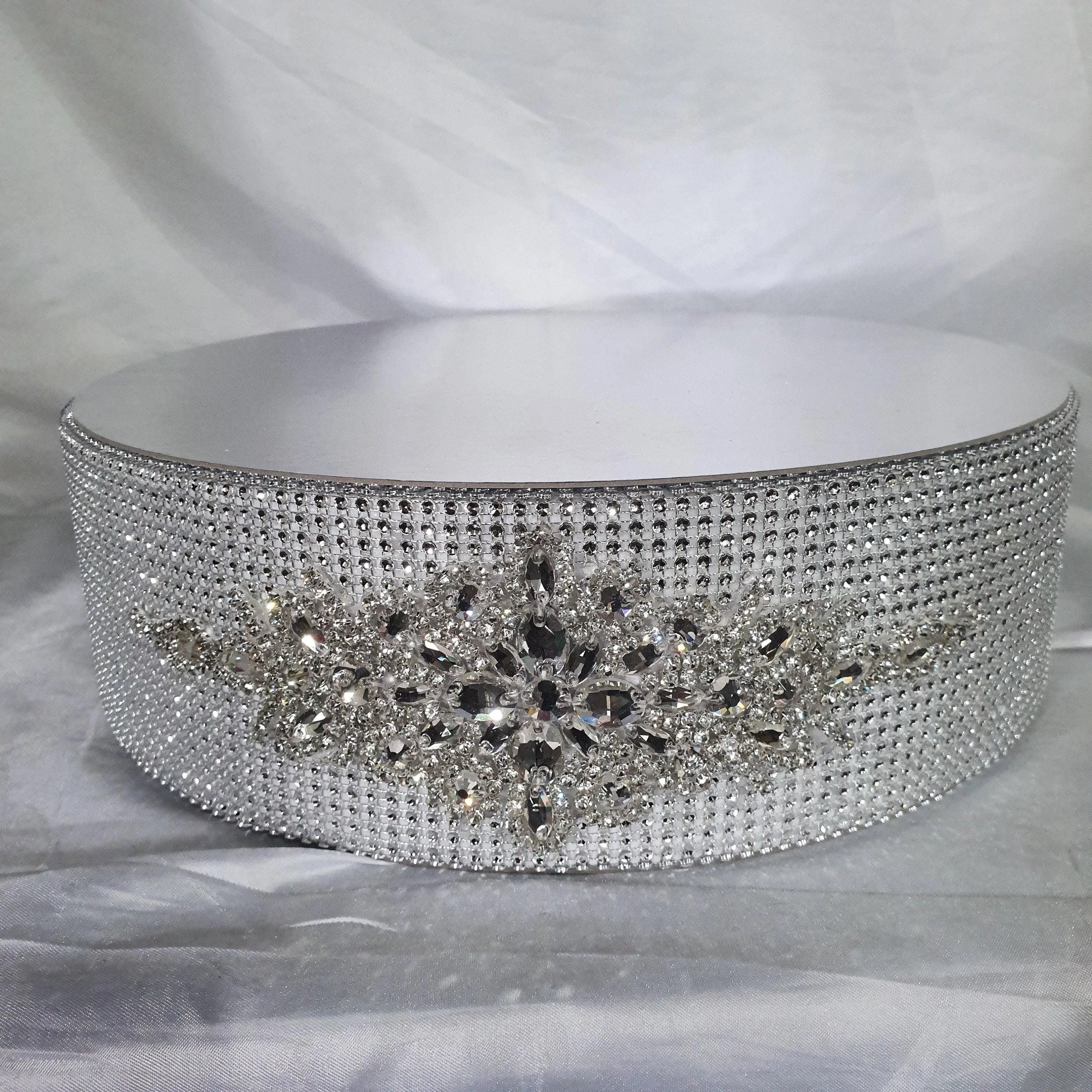 Rhinestone Crystal brooch style cake stand, many colours by Crystal wedding uk