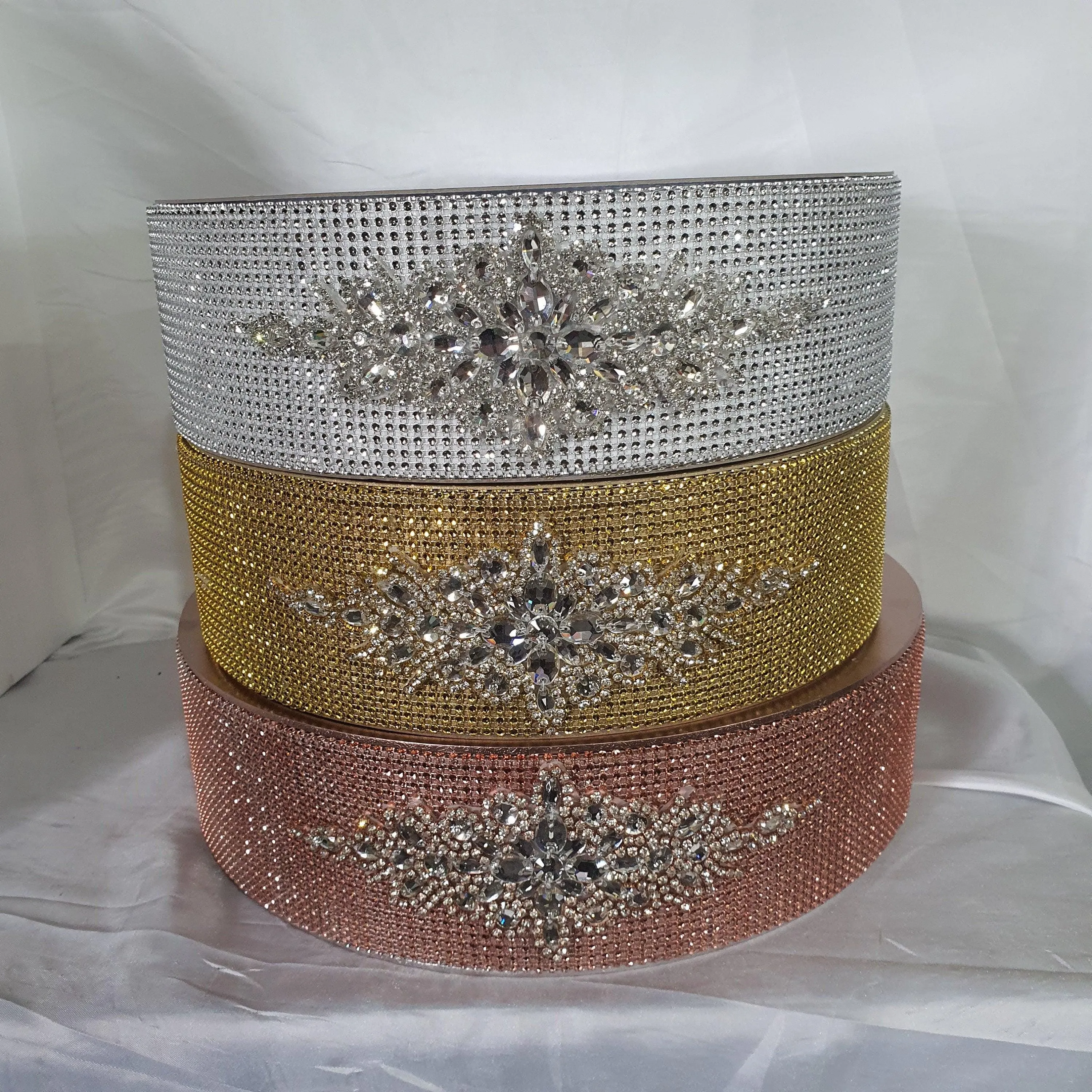 Rhinestone Crystal brooch style cake stand, many colours by Crystal wedding uk