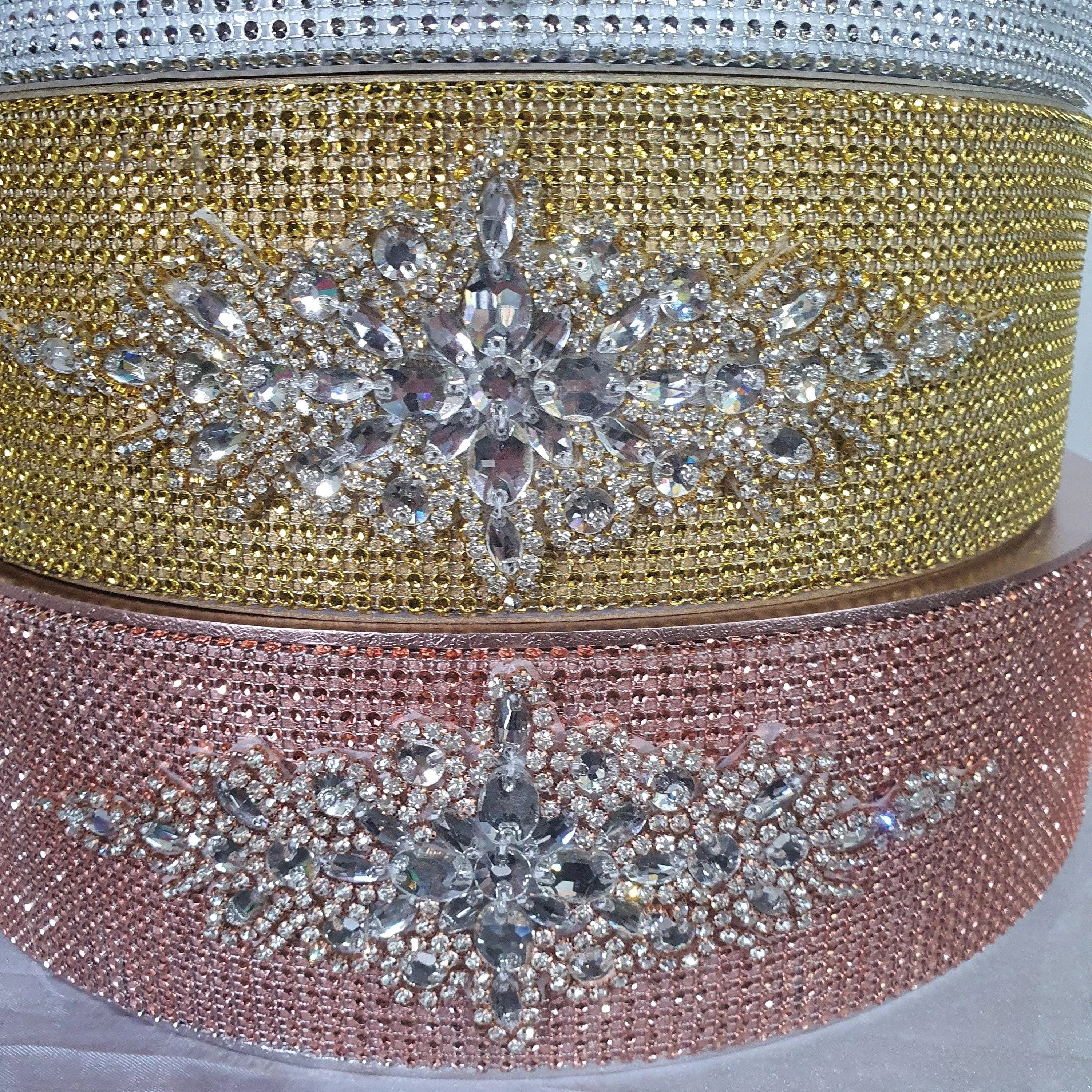 Rhinestone Crystal brooch style cake stand, many colours by Crystal wedding uk