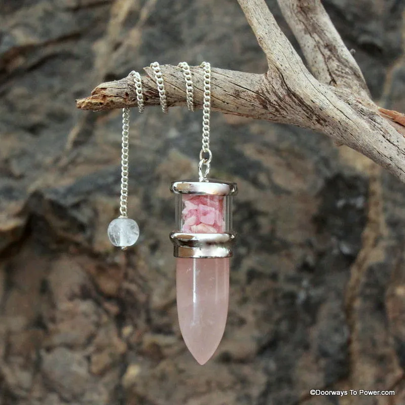 Rose quartz & Rhodochrosite pendulum  A    Top Quality