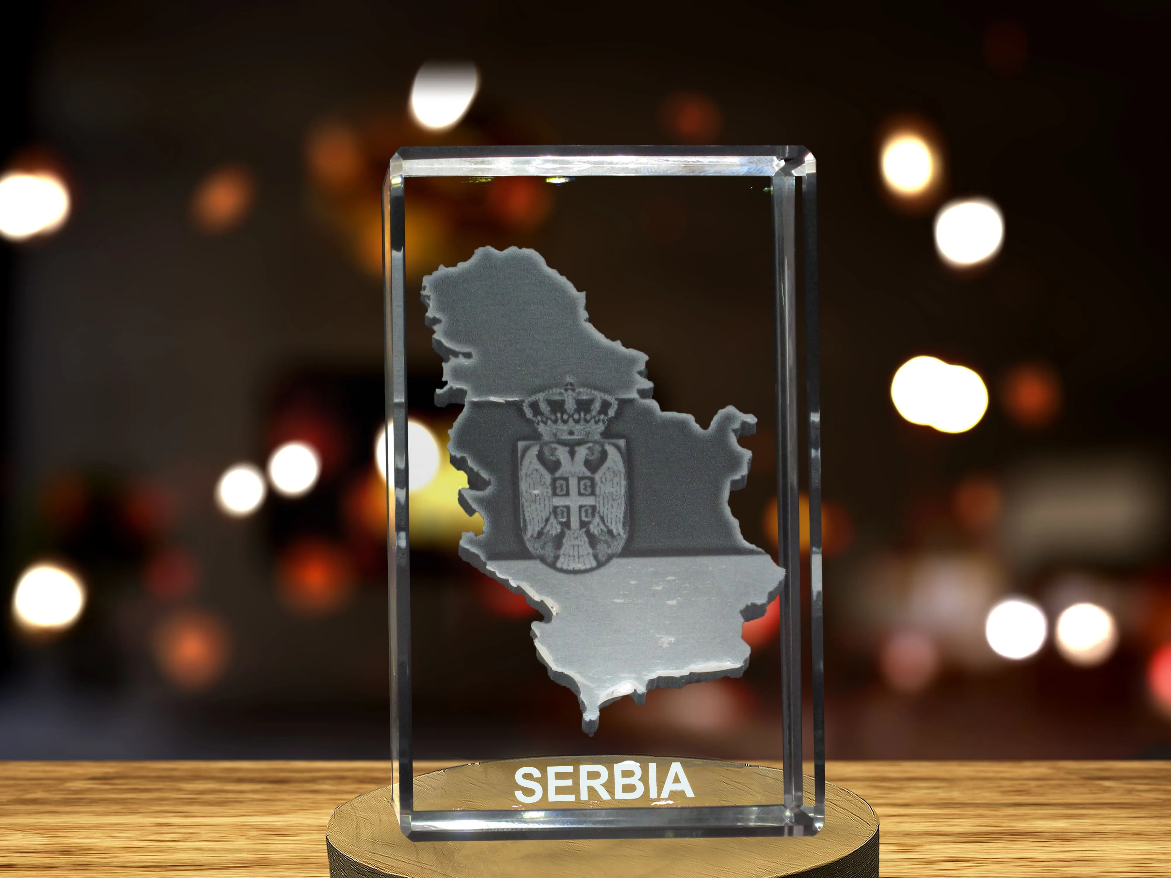 Serbia 3D Engraved Crystal 3D Engraved Crystal Keepsake/Gift/Decor/Collectible/Souvenir