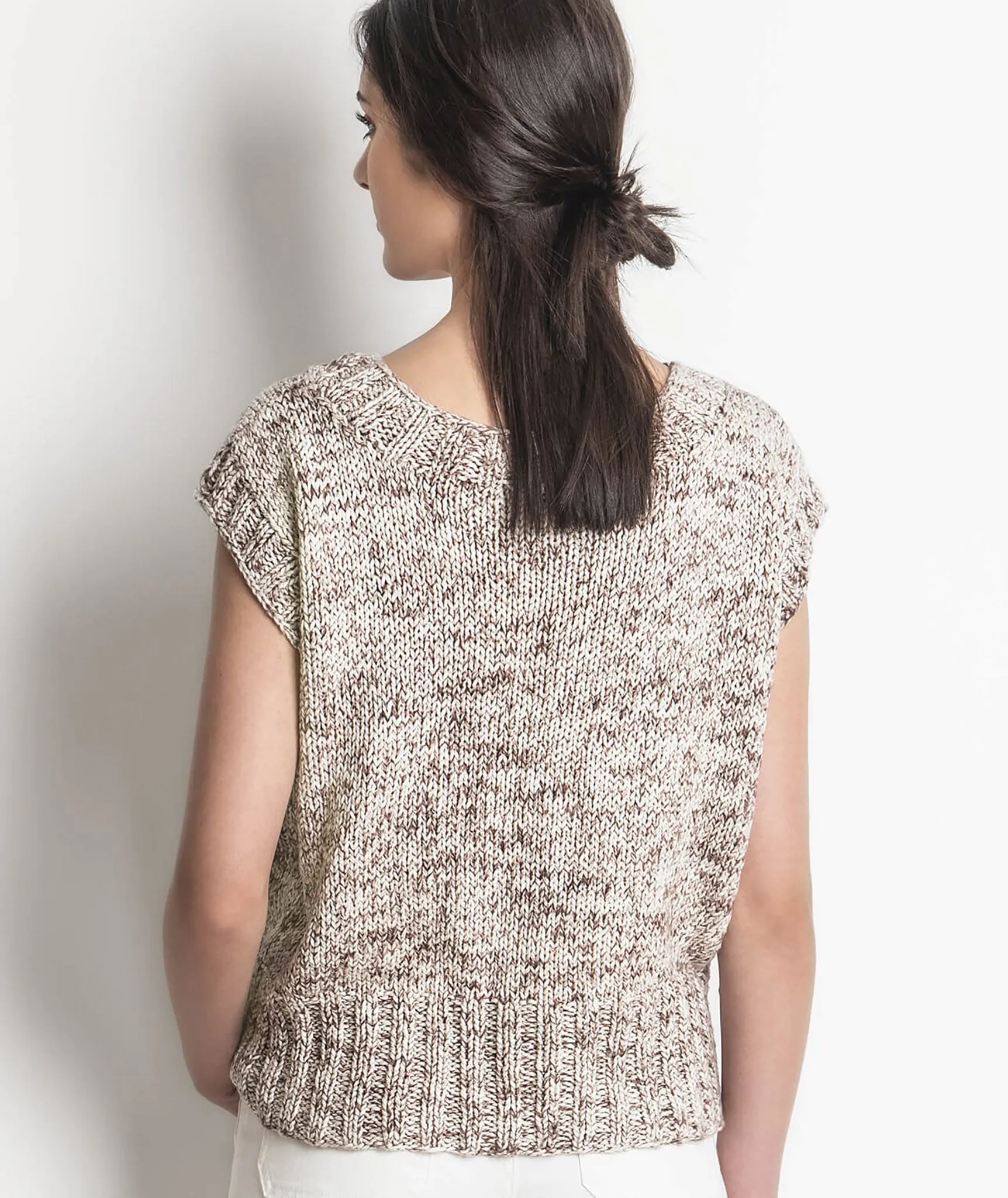 Seven Sisters Top Using Blue Sky Fibers Printed Organic Cotton Worsted