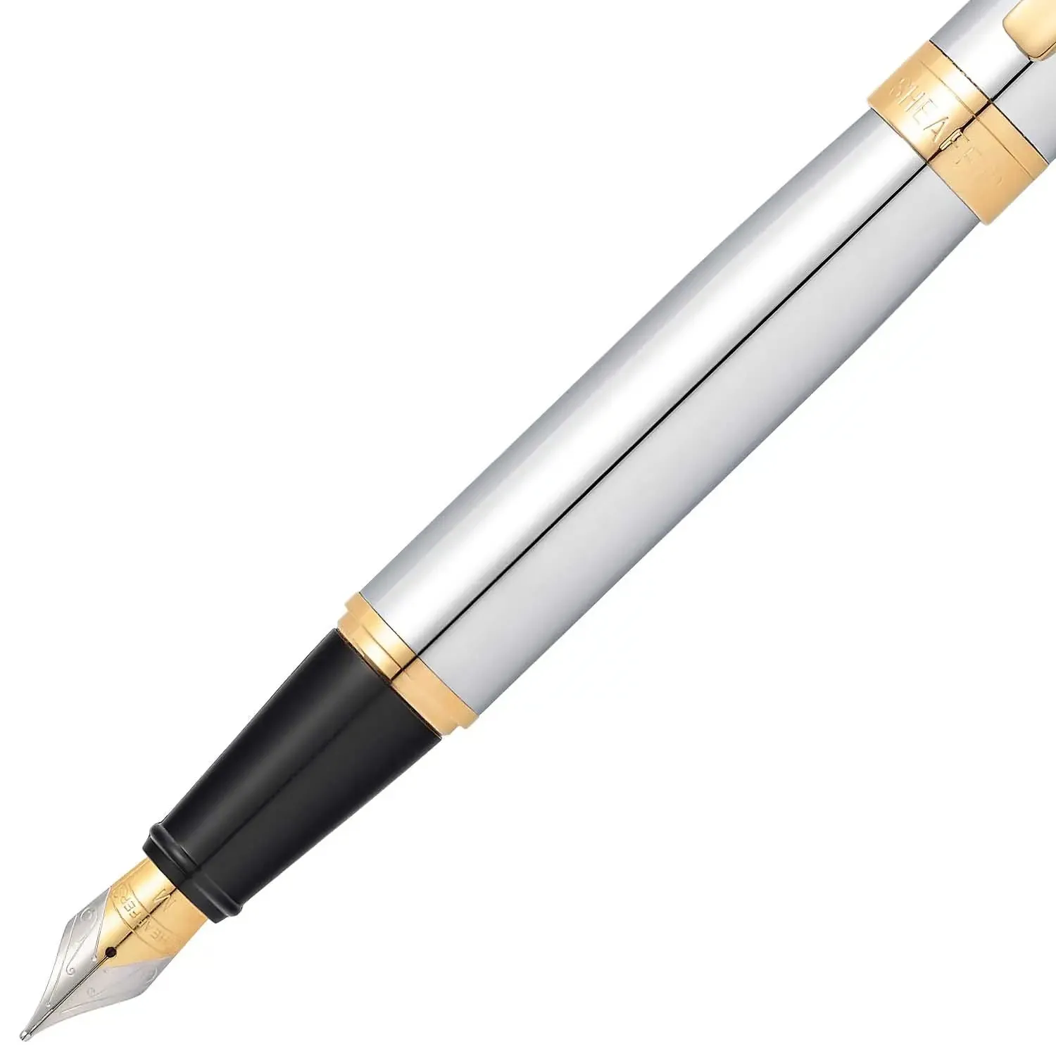 Sheaffer® 300 Bright Chrome Fountain Pen With Gold Trims - Medium