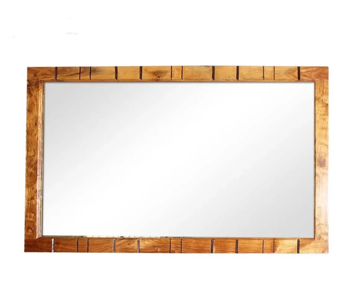 Shutter Indian Solid Wood Frame With Mirror Natural 130 x 220 Cm