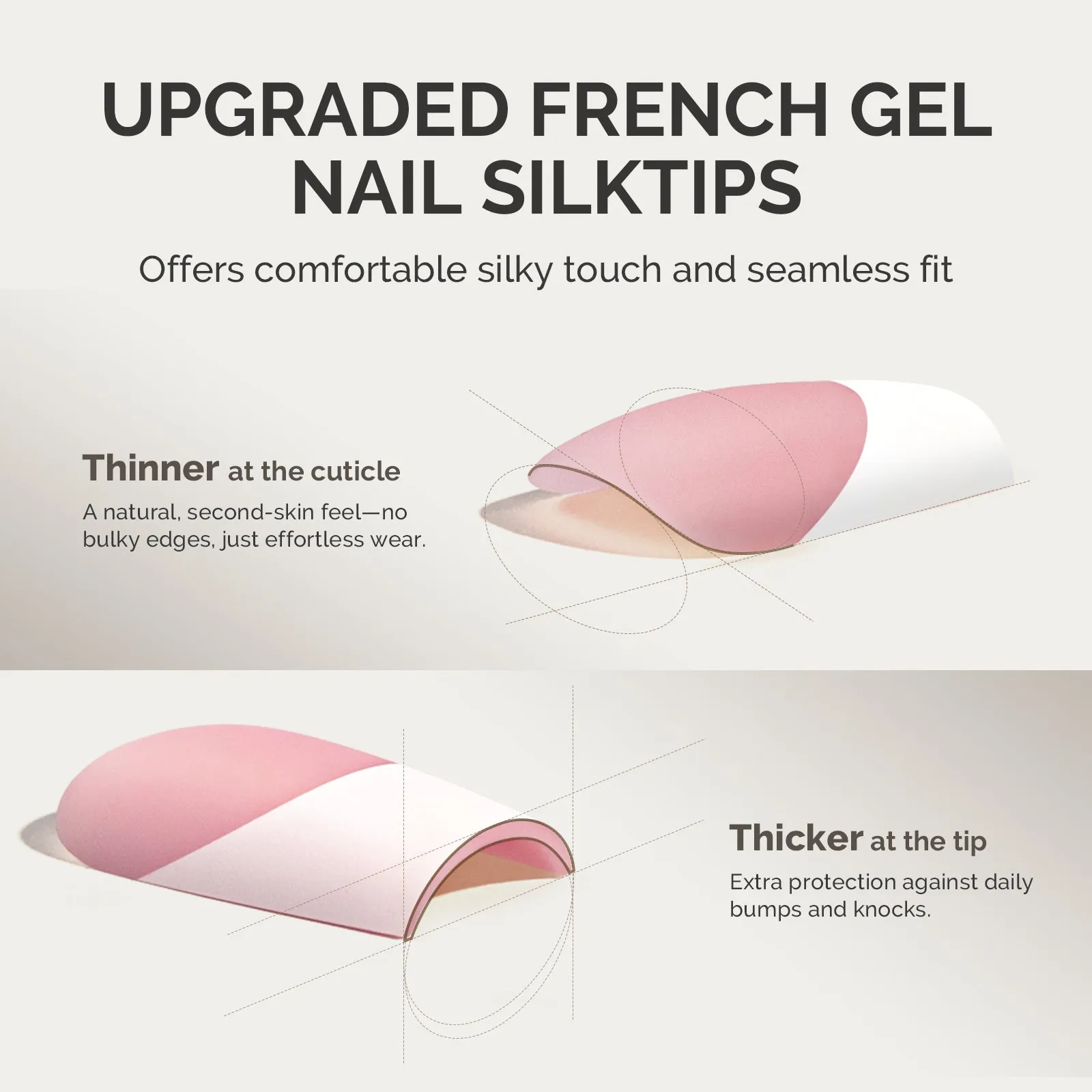 SilkTips 4 in 1  French Soft Gel Nail Tips - 150Pcs (US ONLY)