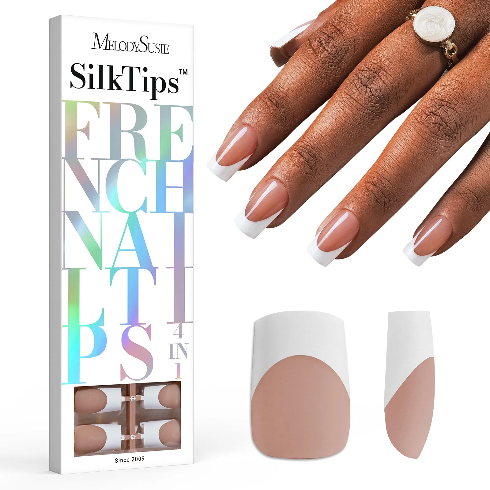 SilkTips 4 in 1  French Soft Gel Nail Tips - 150Pcs (US ONLY)