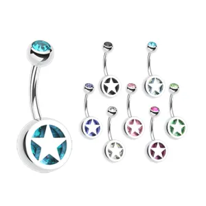 Star Colour Inlay Belly Rings